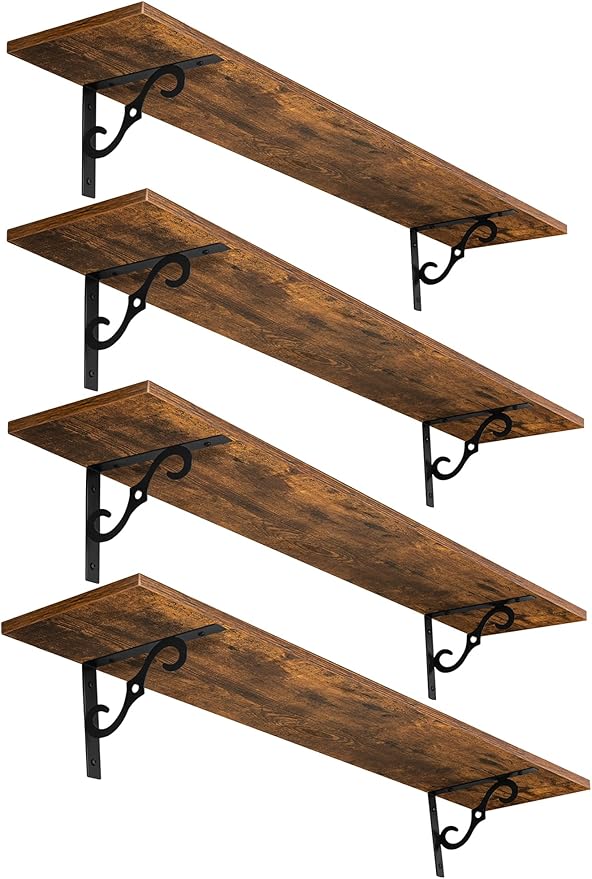 DINZI LVJ Long Wall Shelves, 39.4 Inch Large Floating Shelves Set of 4 by DINZILVJ