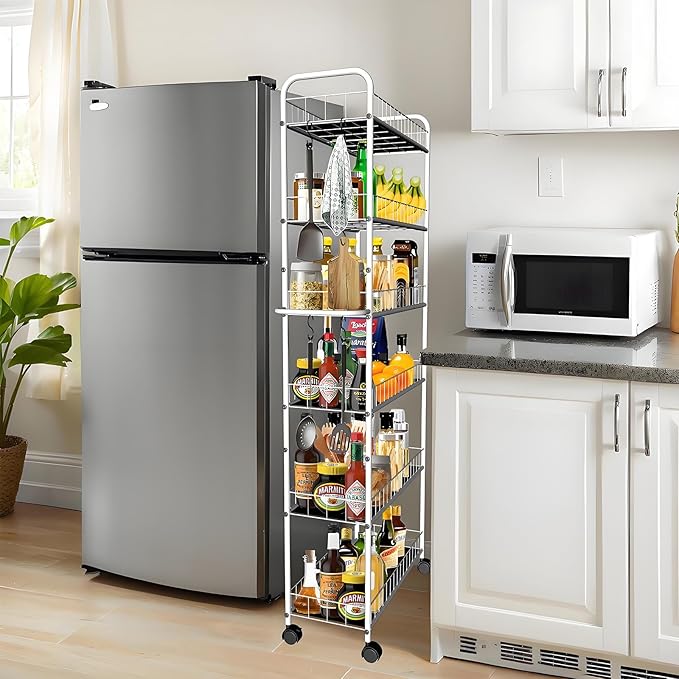 6 Tier 10in Slim Rolling Storage Cart - Image 2