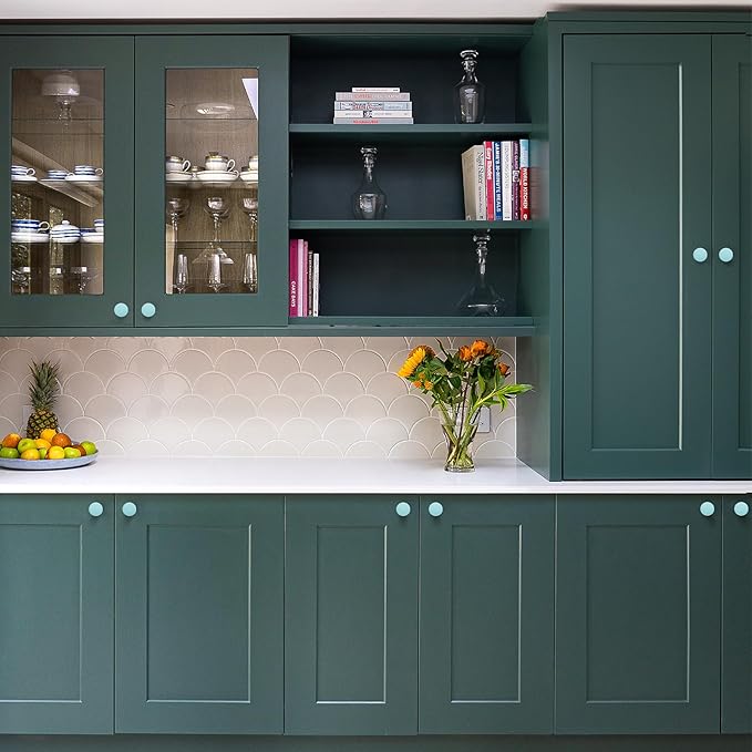 Ravinte 15 Pack Drawer Pulls 1-1/4 Inch Green Kitchen Cabinet Knobs Solid Round - Image 6