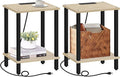 TUTOTAK End Table with Charging Station, Small Side Table with Outlets by WelcometotheTUTOTAKHome