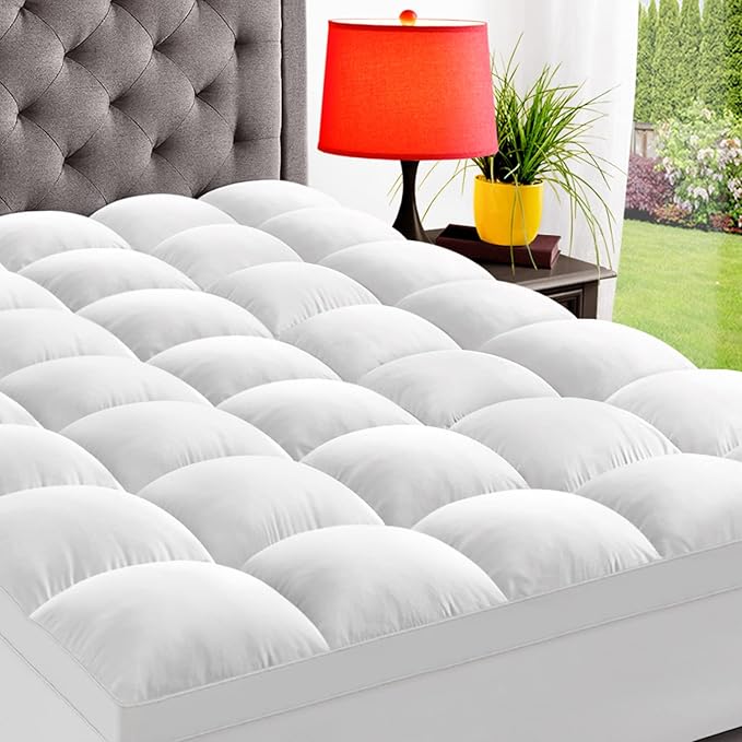 ELEMUSE Twin Mattress Topper for Back Pain, Extra Thick Mattress Pad Cover by Elemuse