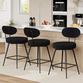 HOMMPA Swivel Bar Stools Set of 3 Counter Height Bar Stools Chiars 26'' Boucle by Hommpa