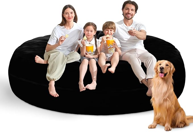 7FT Bean Bag Chair with Ultra Soft Velvet Cover Bean Bag Sofa with Memory Foam by Unknown