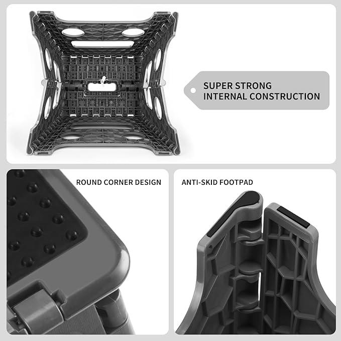 Delxo Folding Step Stool 13 inch Height Heavy Duty Foldable Step Stools - Image 4