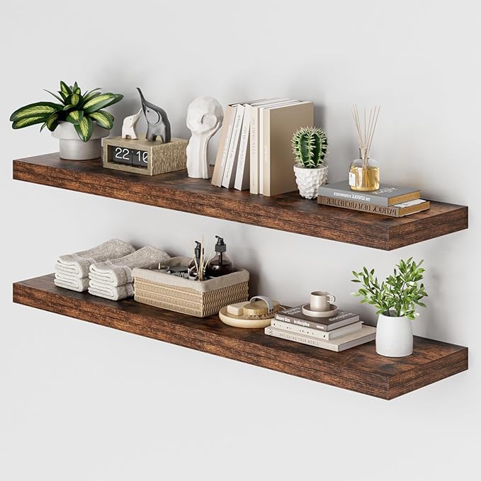 Heimlove 48W x 12D Long Floating Shelf, 12 Inch Deep Floating Shelves by Heimlove