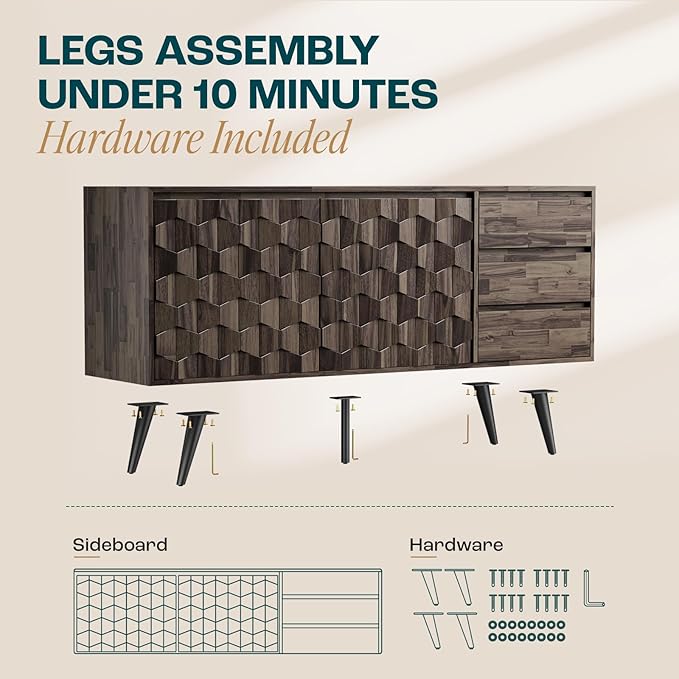 Bme Georgina Solid Wood Sideboard - Image 3