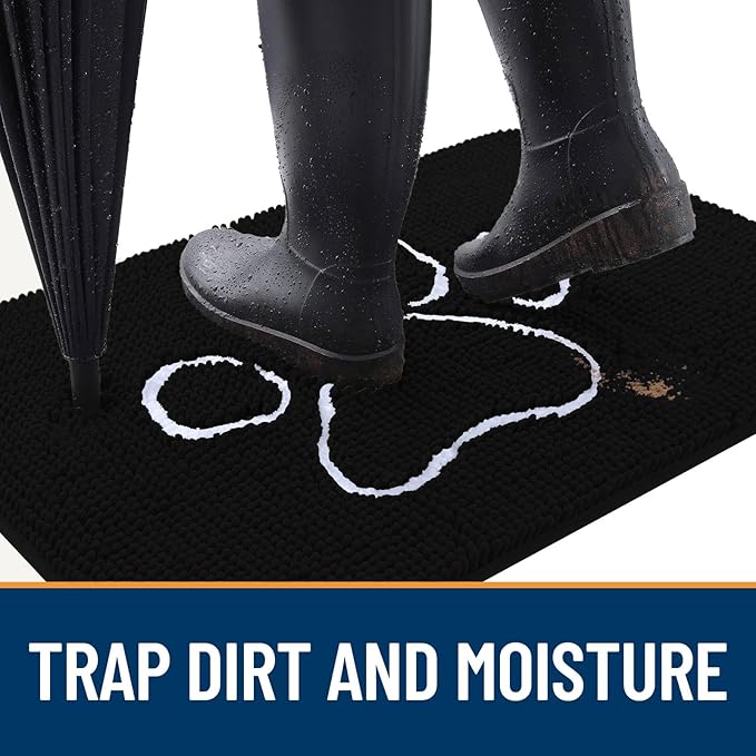 OLANLY Door Mat for Muddy Dog Paws 30x20, Ultra Absorbent Chenille Mud Doormat - Image 2