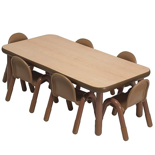 Children’s Factory Baseline Preschool 60" x 30" Rectangular Table & Chair Set - Image 3