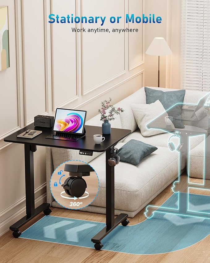 Small Height Adjustable Electric Standing Desk, 31.5" x 23.6" Sit Stand up Desk - Image 4