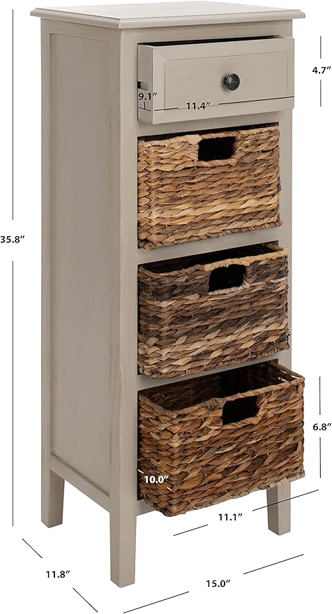 Safavieh Home Michaela Coastal Vintage Grey 4-drawer Side Table - Image 10