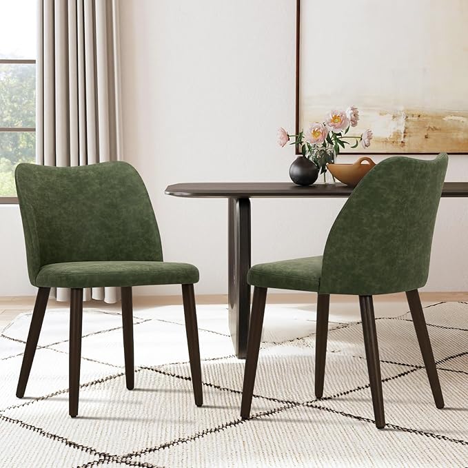 COLAMY Upholstered Dining Chairs Set of 4, Modern PU Leather Dining Room - Image 2