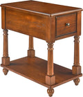 LEEMTORIG Solid Wood End Table Narrow Side Table by LEEMTORIG