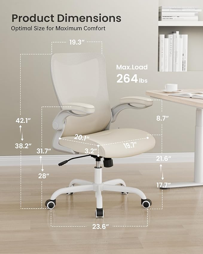 Office Chair, PU Leather Ergonomic Desk Chair - Image 2