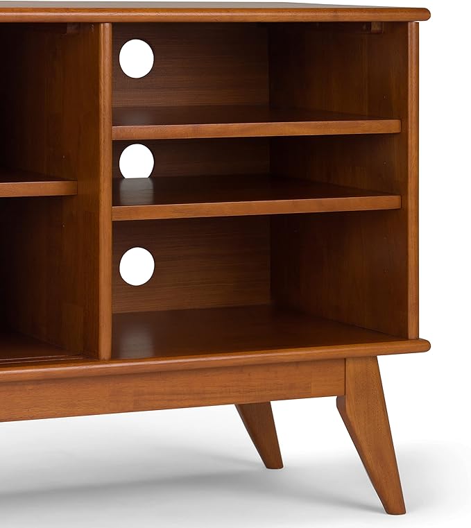 SIMPLIHOME Draper SOLID HARDWOOD 60 Inch Wide Mid Century Modern TV Media Stand - Image 6
