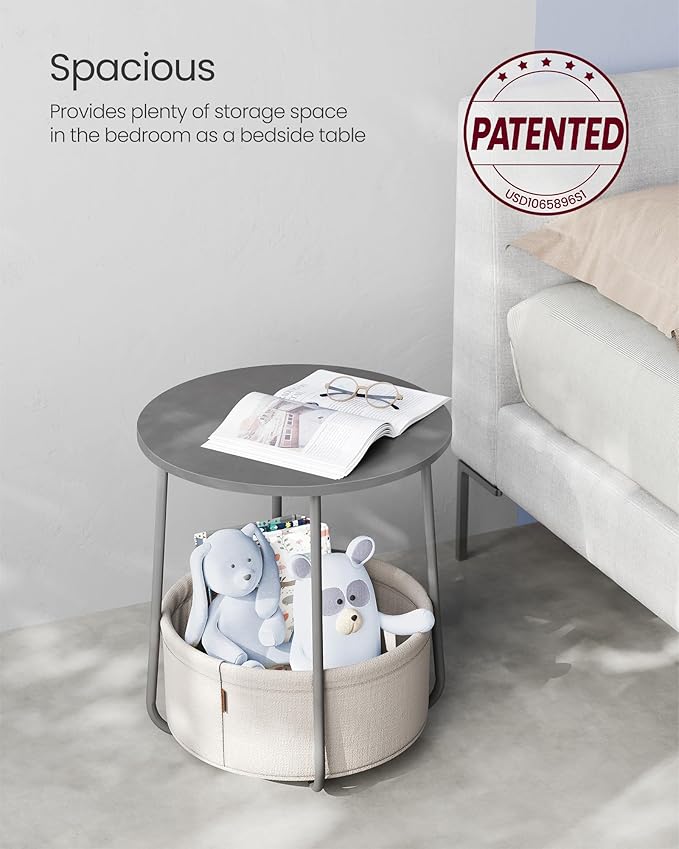 VASAGLE Small Round Side End Table, Modern Nightstand - Image 4