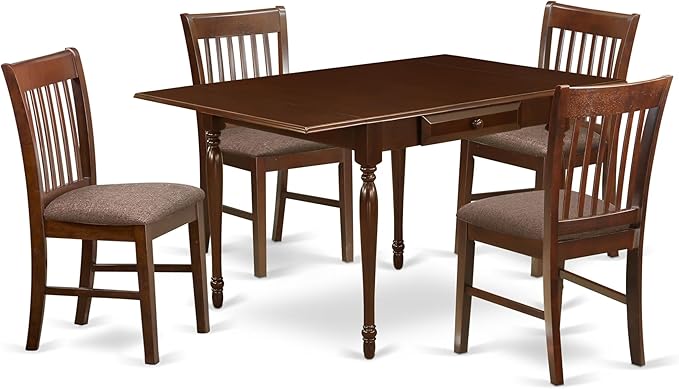 East West Furniture MZNO5-MAH-C 5 Piece Modern Dining Table Set Includes a by EastWestFurniture