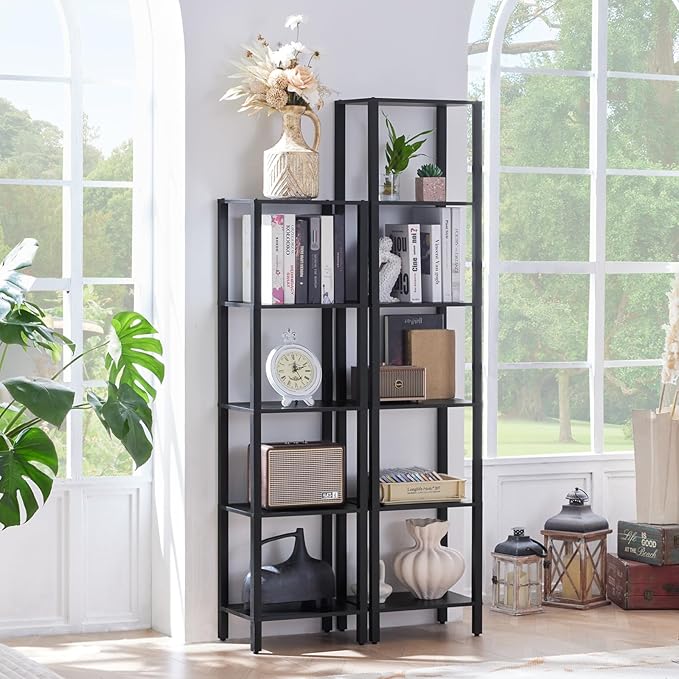 66in Tall Bookshelf 6-Tier Small Narrow Bookcase, Skinny Book Shelf - Image 4
