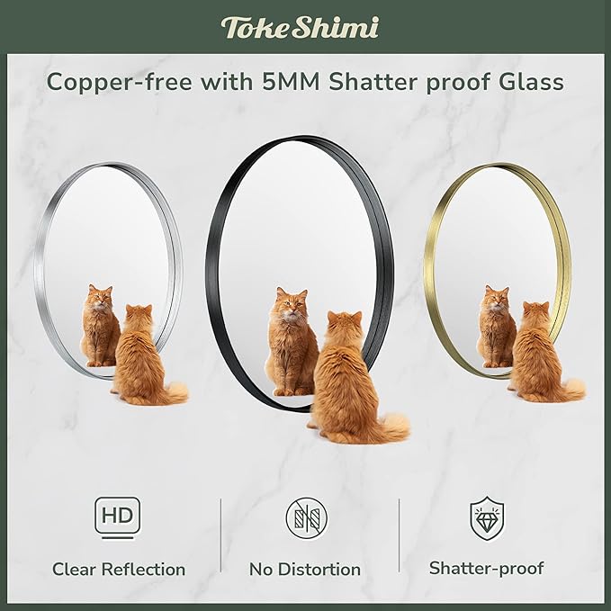 TokeShimi Oval Mirrors for Wall Decor 22x30 Inch - Image 5