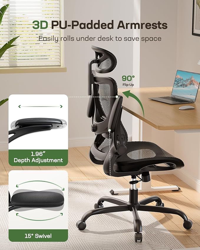 Marsail Ergonomic Mesh Office Chair High Back Home Office Desk Chair - Image 5