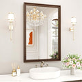 WEER Retro Copper Bathroom Mirror, 24x36 Inch Bronze Oil Rubbed Framed Mirror by WEER
