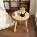 100% Solid Oak Round Side Table, Small Bedside Table by Vadisun