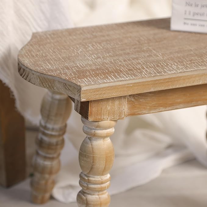 Wooden Bathroom Wood Foot Stool - Image 8