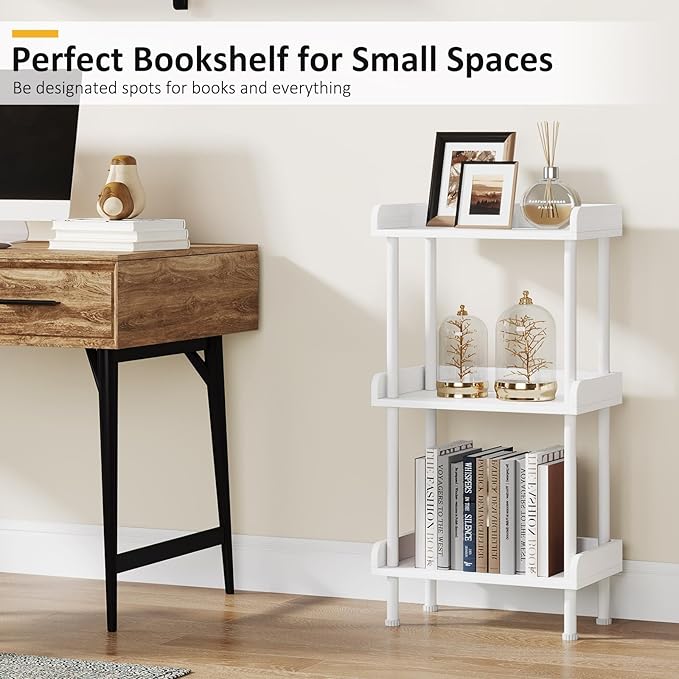 Hosfais 3 Tier Wood Bookcase Industrial Bookshelf - Image 4