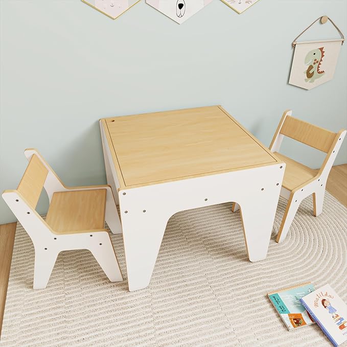 wingyz 4-in-1 Toddler Table and Chairs Set, Kids Play Tables - Image 2