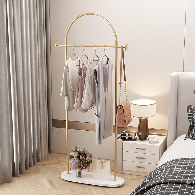 Gold Clothing Rack, Modern Clothes Rack - Image 4