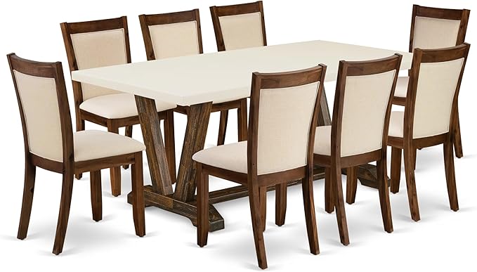 East West Furniture V727MZN32-9 9 Piece Dining Room Furniture Set Includes a by EastWestFurniture