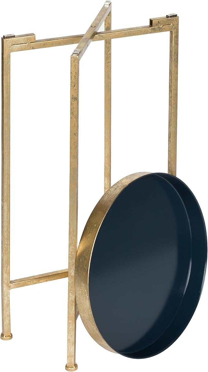 Kate and Laurel Celia Round Metal Foldable Tray Accent Table - Image 4
