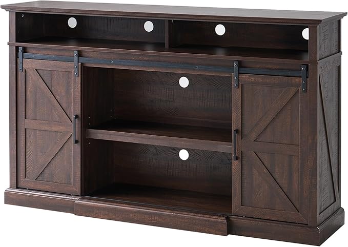 66" Farmhouse TV Stand for 75 Inch TVs, Rustic Media Console Table Storage - Image 9