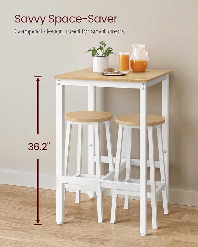 VASAGLE Bar Table, Small Kitchen Dining Table, High Top Pub Table, Height - Image 3