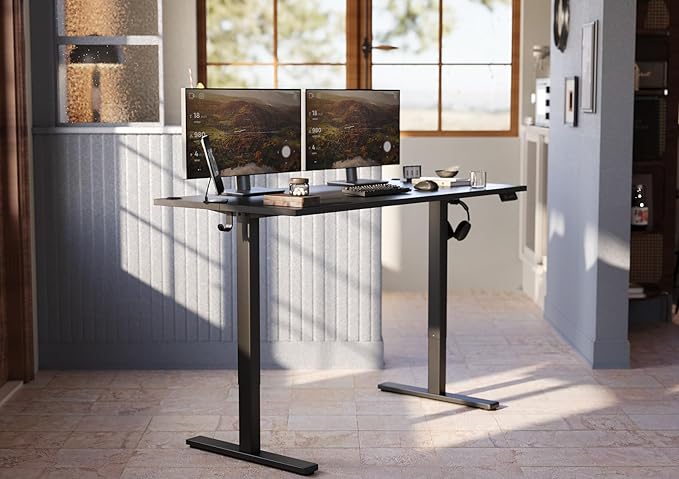 Seang Standing Desk with Adjustable Height, 63x24 Inch Electric Stand Up Desk - Image 2