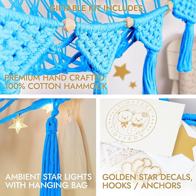 Macrame DreamLights Boho Stuffed Animal Storage Net Hammock Extra Large Plush - Image 2