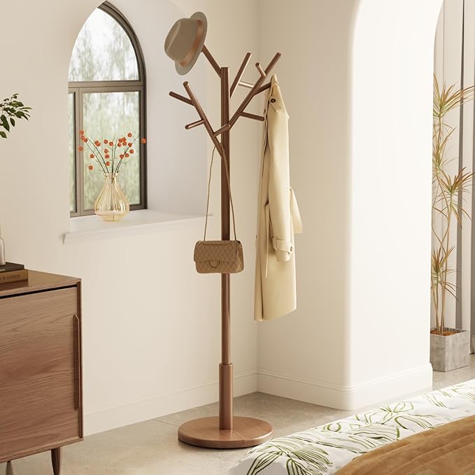 Coat Rack, Solid Wood Coat Rack Freestanding - Image 3