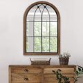 blue page Arched Mirror, Farmhouse Wall Decor, Rustic Wood Framed Accent Mirror by bluepage