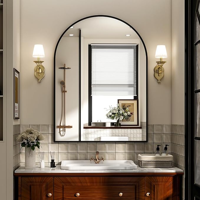 Arch Bathroom Mirror, 20x30 inch Arched Bathroom Mirror/Wall Mounted Vanity by EASLY