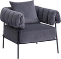 HollyHOME Modern Velvet Accent Chair, Upholstered Comfy Reading Chair, Fabric by HollyHOME
