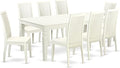 East West Furniture LGIP9-LWH-W 9 Piece Dining Table Set Includes a Rectangle by EastWestFurniture