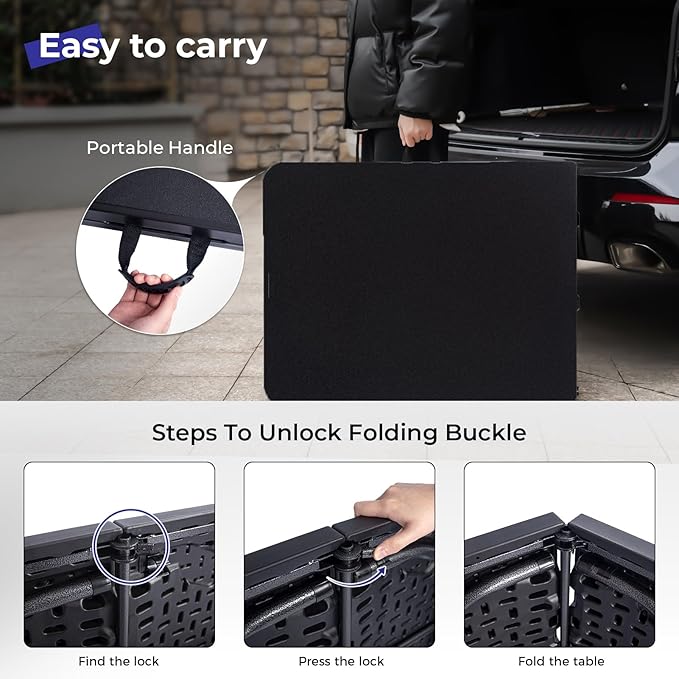 Folding Table 6ft Portable Heavy Duty Plastic Fold-in-Half 6 Foot Foldable - Image 5