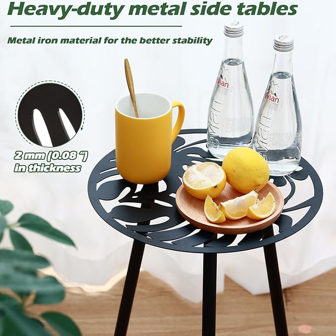 1 Pack Metal Outdoor Side Tables Small Outside End Table - Image 4