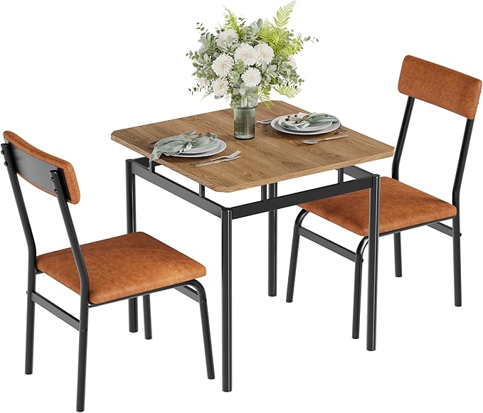 IDEALHOUSE 3 Piece Dining Room Table Set, Kitchen Table Set by IDEALHOUSE