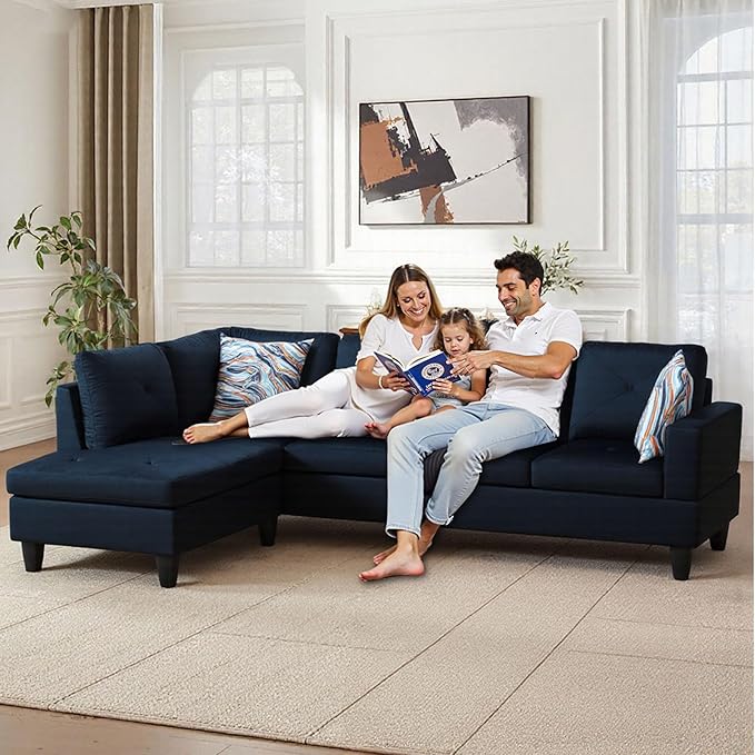 L Shaped Sectional Couch with Otttoman, Apartments - Image 3