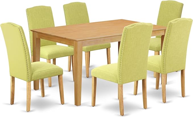East West Furniture CAEN7-OAK-07 7 Piece Dining Table Set Consist of a by EastWestFurniture