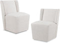 Upholstered Dining Chair with Casters Wingback Modern Side Armless Deskchair by Kislot