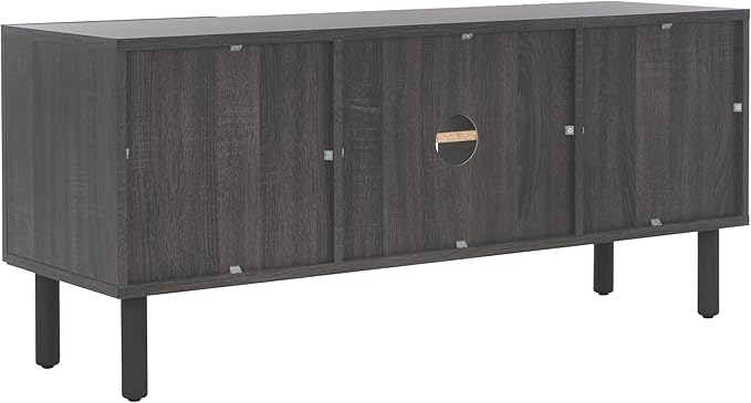 SAFAVIEH Home Collection Ophelia Distressed Black 2-Door 2-Shelf Entertainment - Image 14