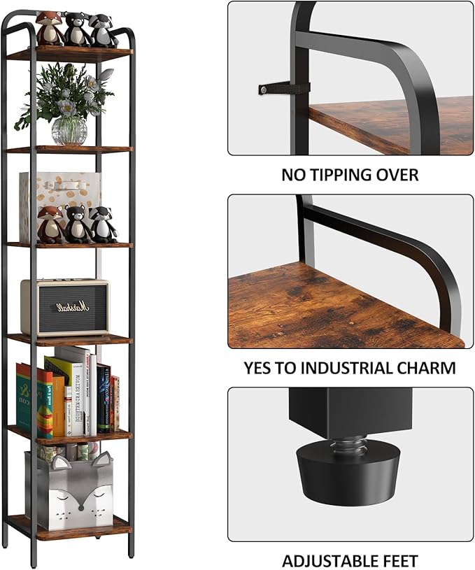 5 Tier Bookshelf, Bookcase - Image 3