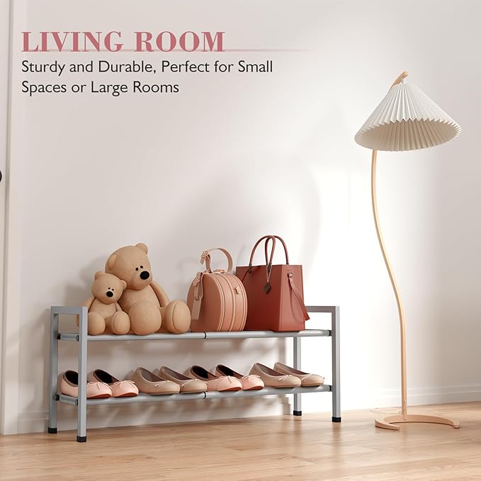 Bumusty 2 Tier Expandable Shoe Rack - Image 5