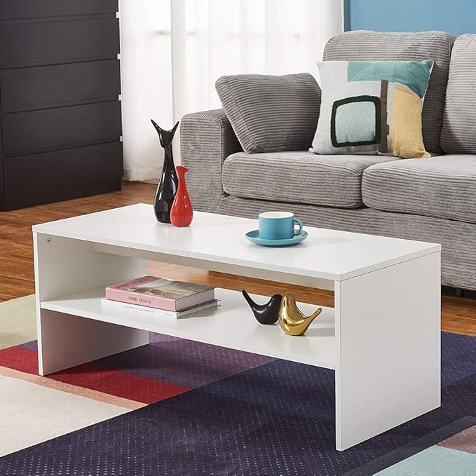 Panana 2-Tier Coffee Table Simple Couch Sofa Side End Table Tea Accent Table by Panana